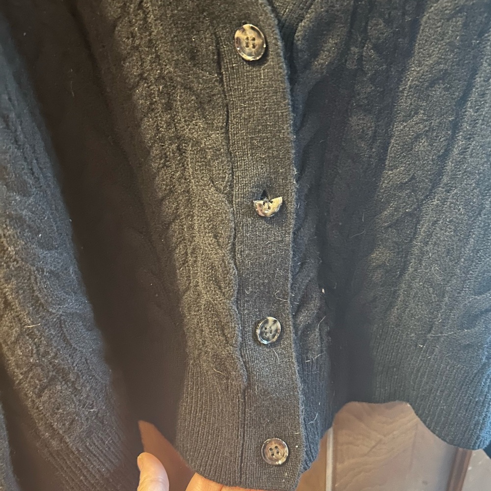 Vineyard Vines Black Cable Knit Cardigan